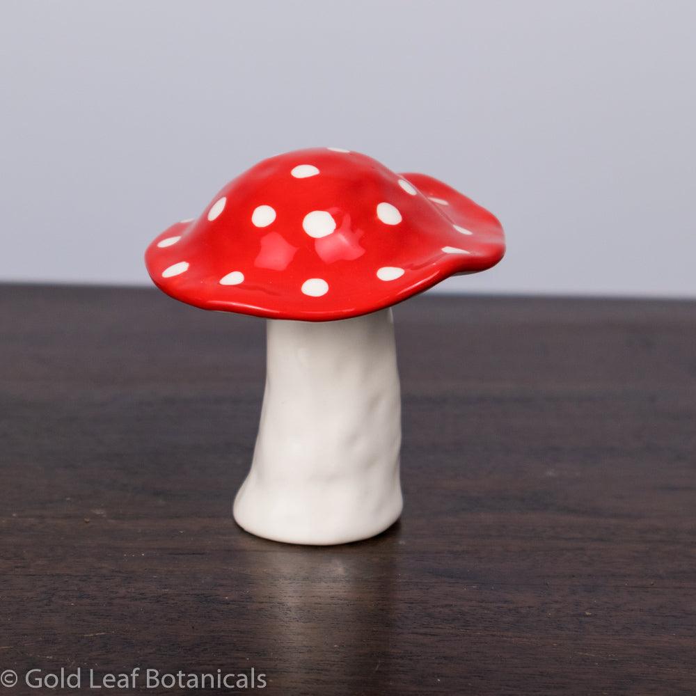 Ceramic Toadstool Decorative Piece - Style #1 - Gold Leaf Botanicals