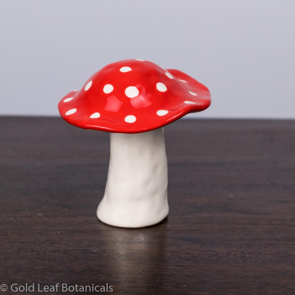 Ceramic Toadstool Decorative Piece - Style #1 - Gold Leaf Botanicals