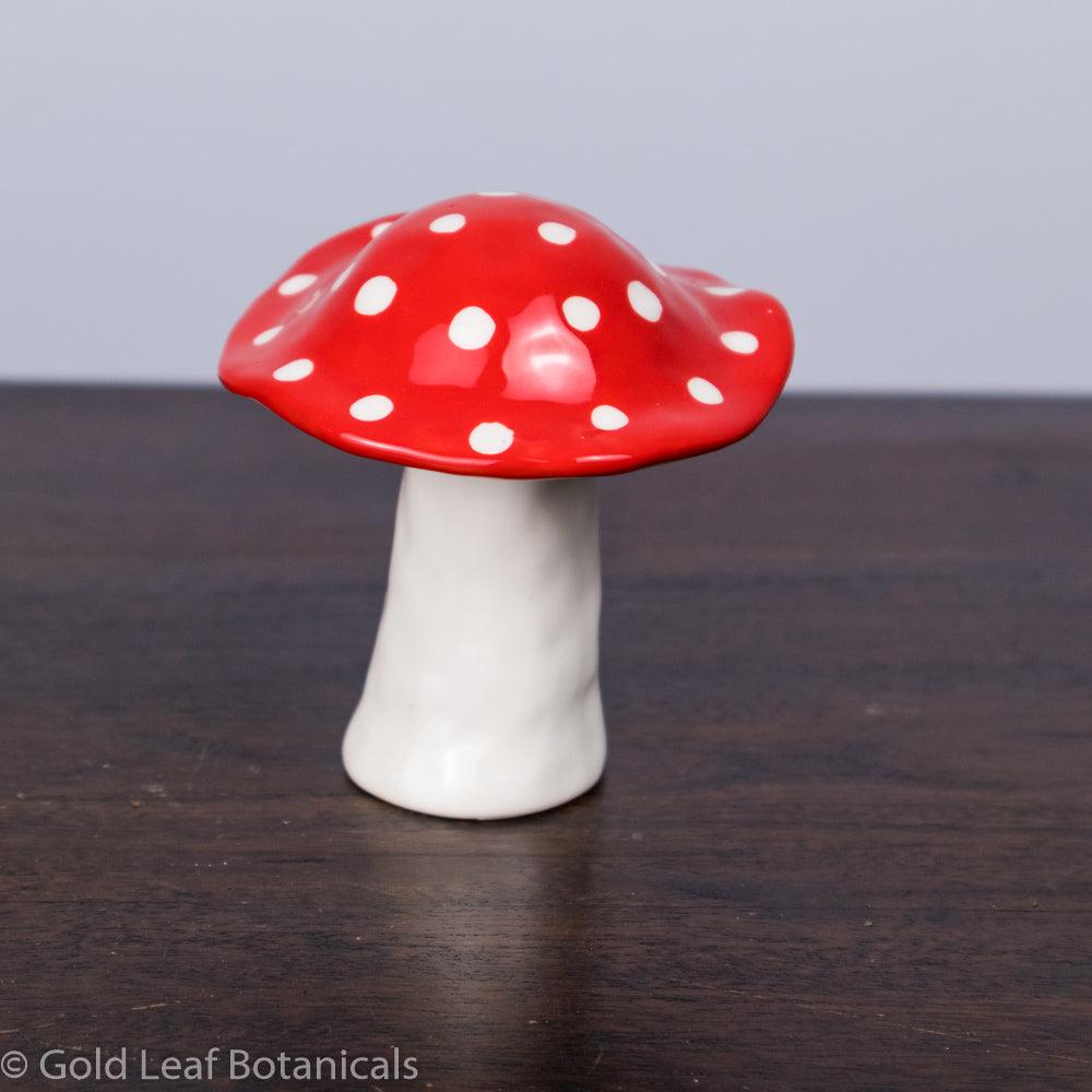 Ceramic Toadstool Decorative Piece - Style #1 - Gold Leaf Botanicals