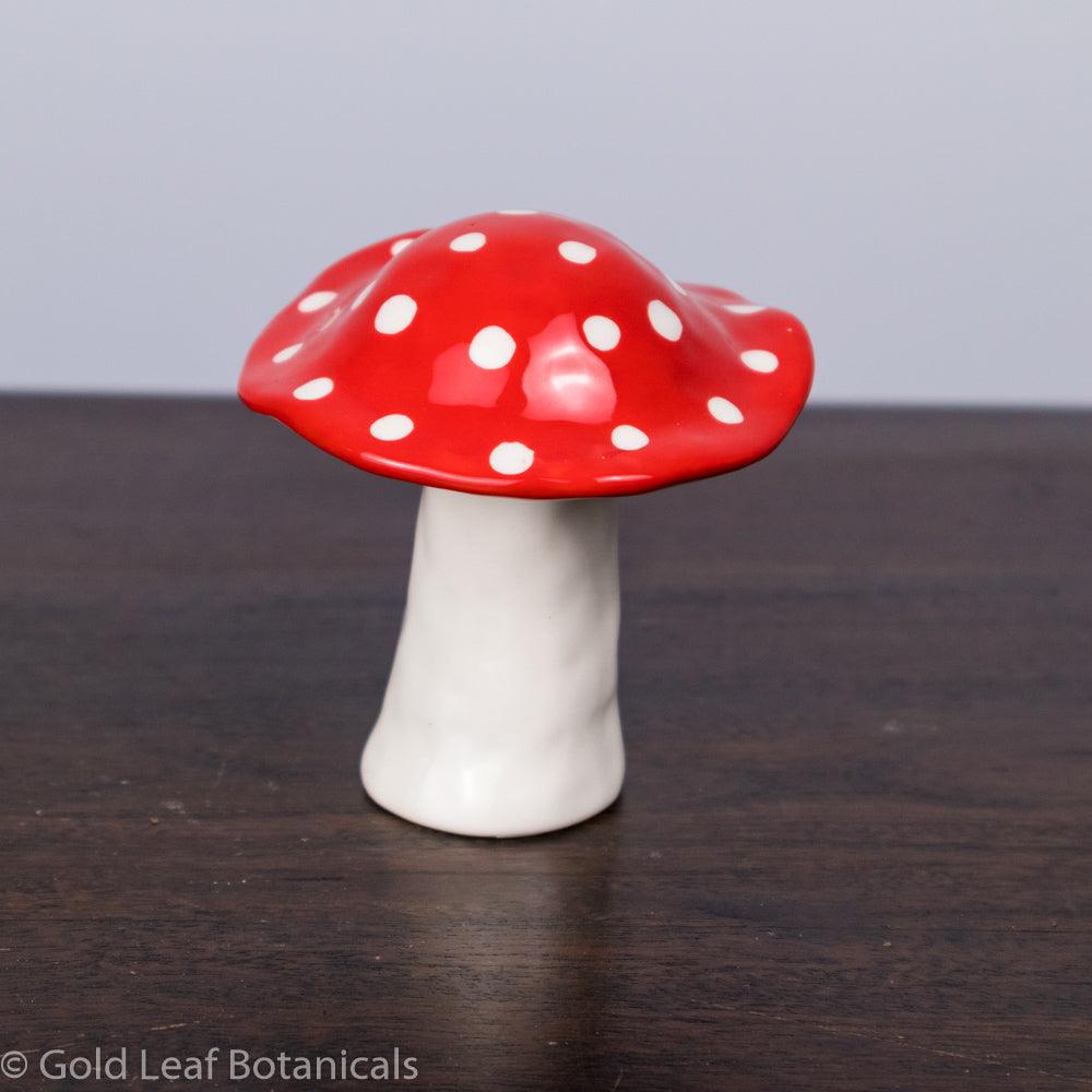 Ceramic Toadstool Decorative Piece - Style #1 - Gold Leaf Botanicals
