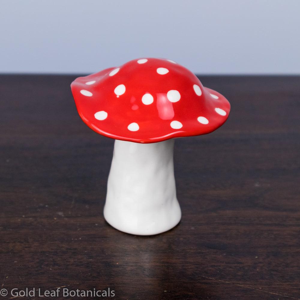 Ceramic Toadstool Decorative Piece - Style #1 - Gold Leaf Botanicals