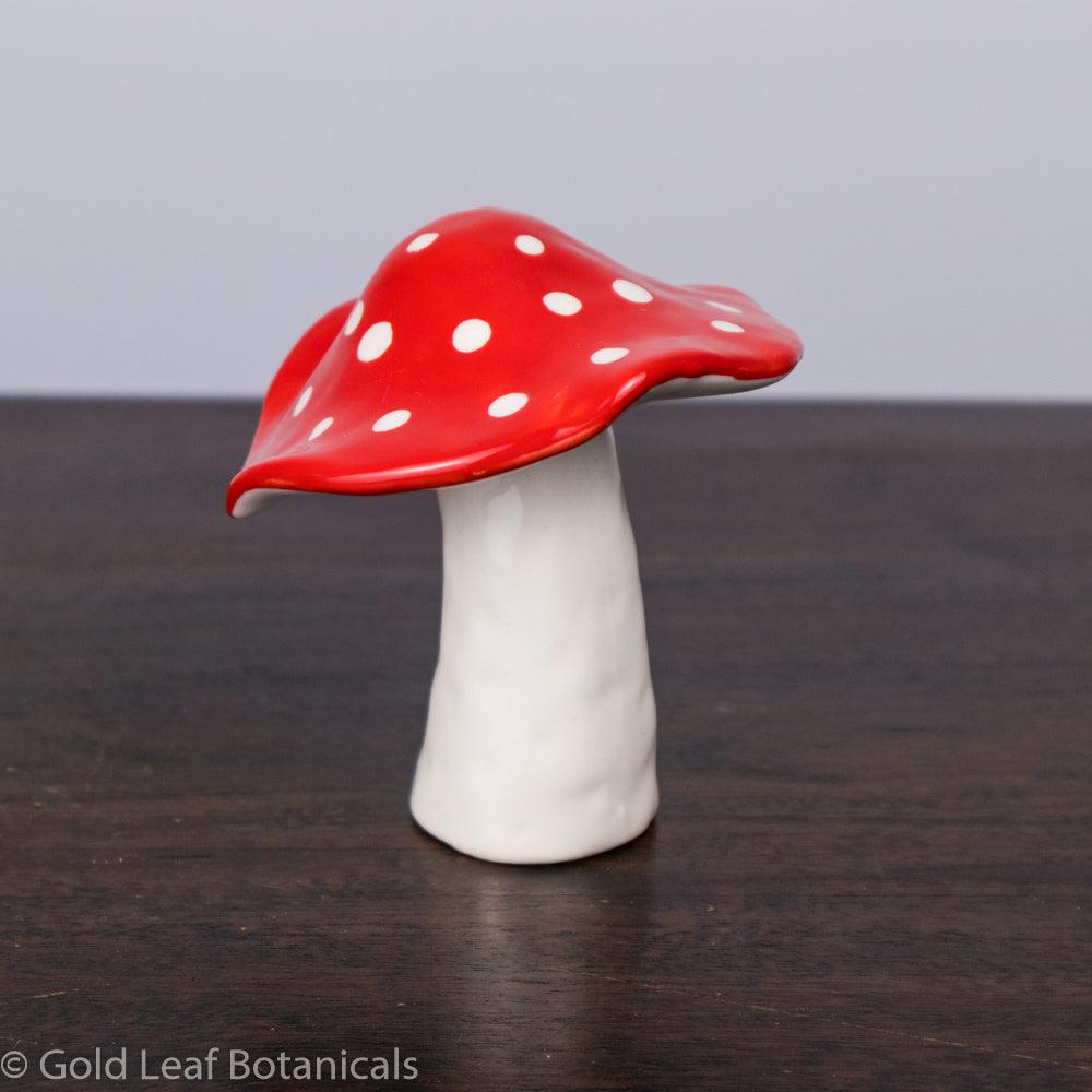 Ceramic Toadstool Decorative Piece - Style #3 - Gold Leaf Botanicals