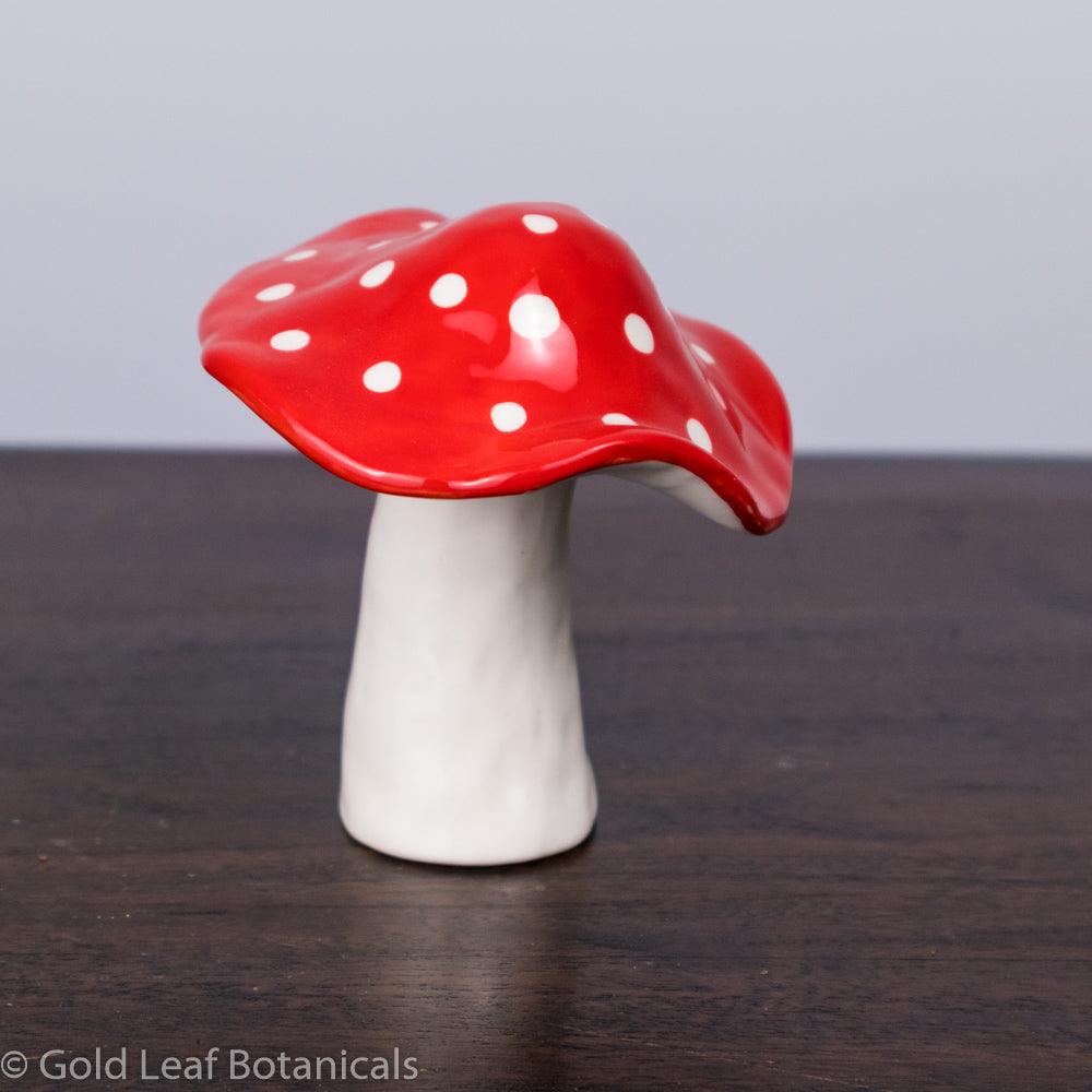 Ceramic Toadstool Decorative Piece - Style #3 - Gold Leaf Botanicals