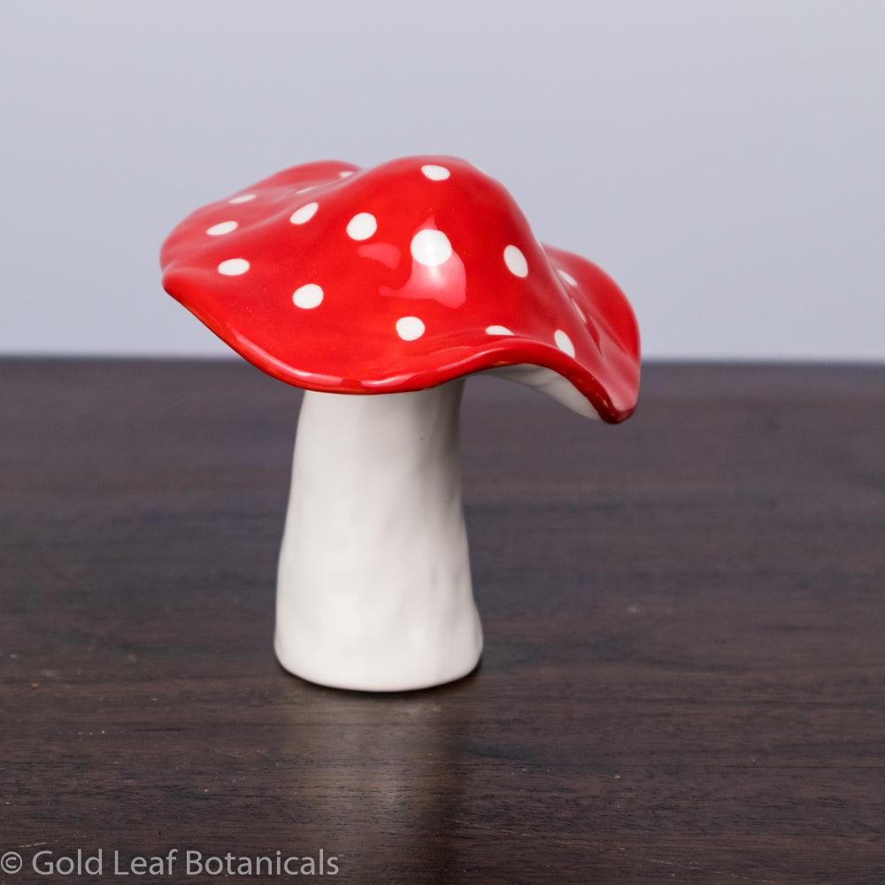 Ceramic Toadstool Decorative Piece - Style #3 - Gold Leaf Botanicals