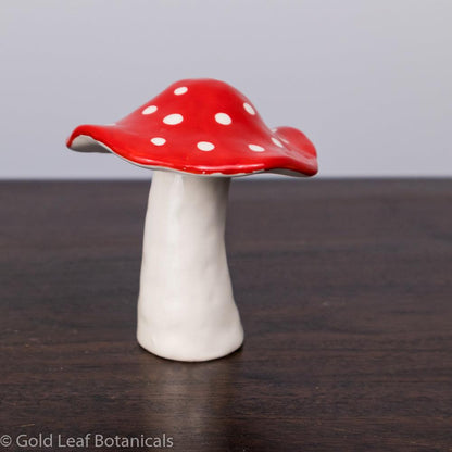 Ceramic Toadstool Decorative Piece - Style #3 - Gold Leaf Botanicals