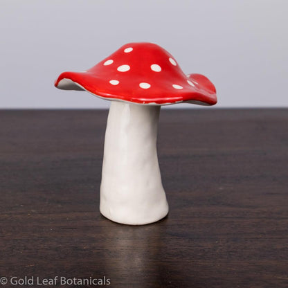 Ceramic Toadstool Decorative Piece - Style #3 - Gold Leaf Botanicals