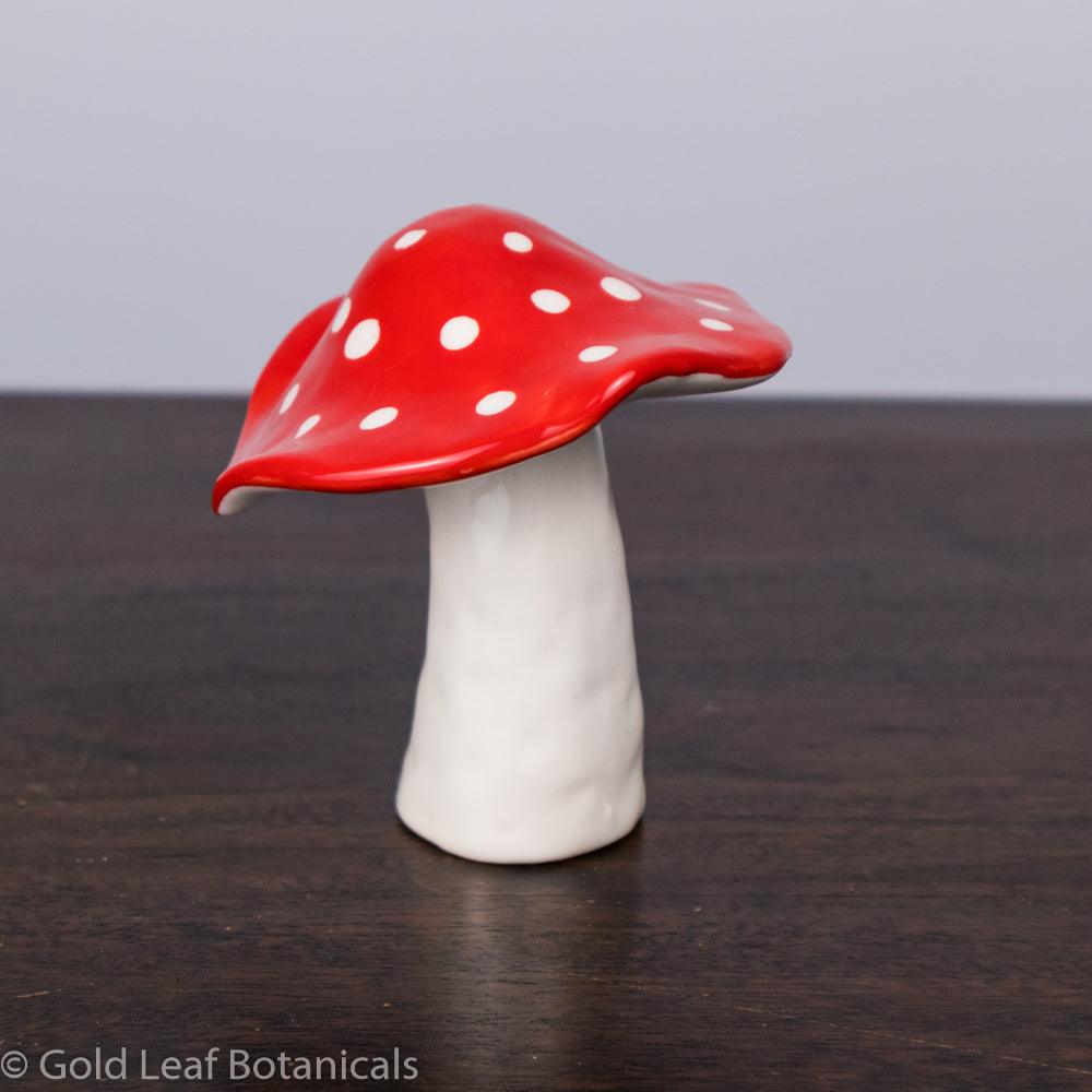 Ceramic Toadstool Decorative Piece - Style #3 - Gold Leaf Botanicals